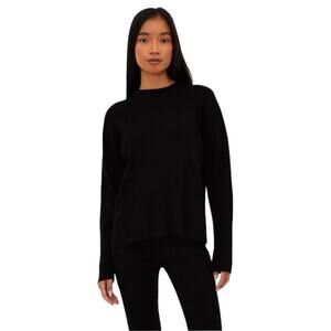 Beach Riot Black Ribbed Knit Sweater XS Crewneck Pullover Top